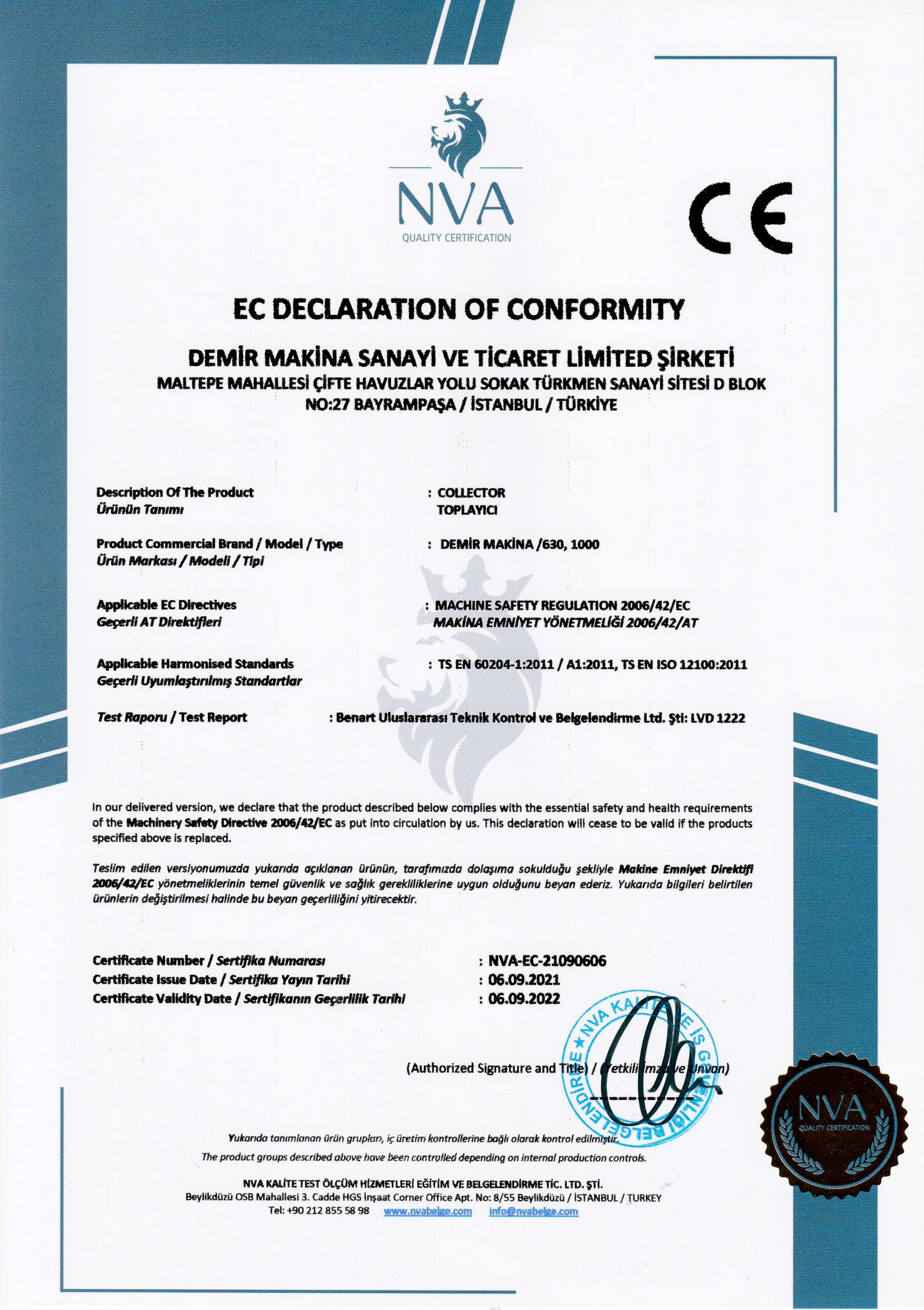 DEMİR MAKİNA CE BELGESİ TOPLAYICI 4